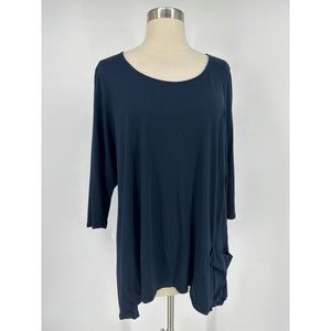 J. Jill Pure Jill Cotton Modal Scoop Neck 3/4 Sleeve Tunic Top